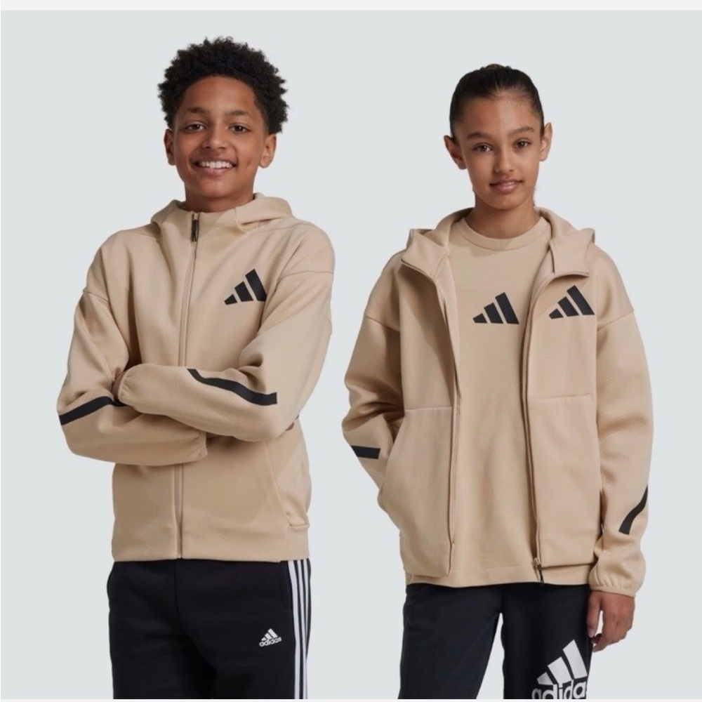 Z.N.E. FULL-ZIP HOODED TRACK JACKET Beige/Black